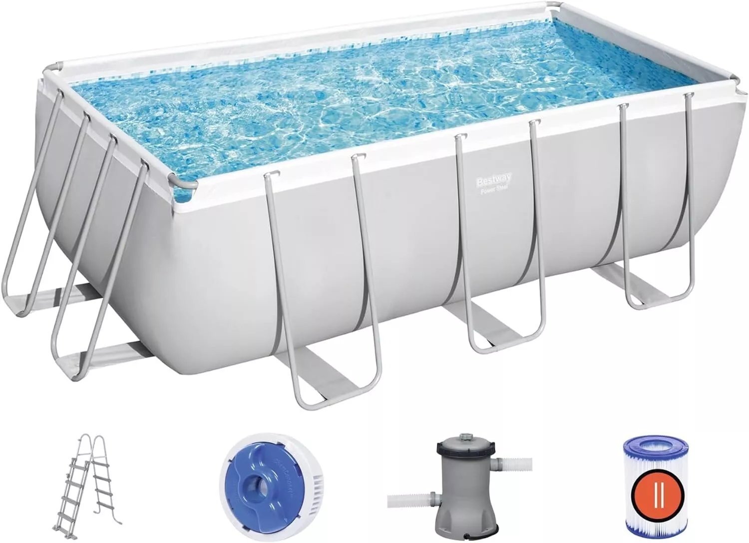 Piscina Fuoriterra Rettangolare con Pompa e Scaletta 412x201x122cm Bestway 56456