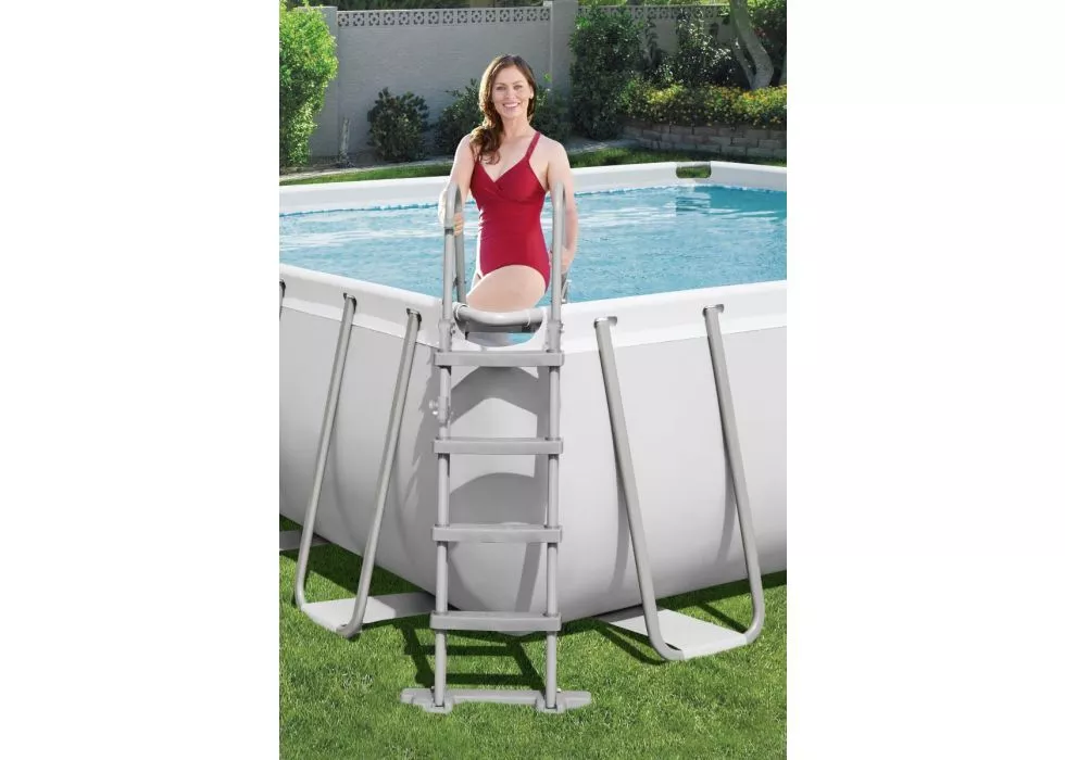 Piscina Fuoriterra Rettangolare con Pompa e Scaletta 412x201x122cm Bestway 56456 - immagine 4