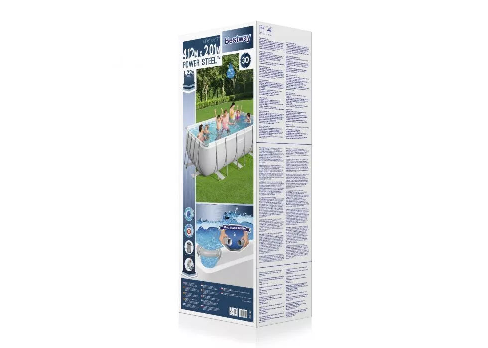 Piscina Fuoriterra Rettangolare con Pompa e Scaletta 412x201x122cm Bestway 56456 - immagine 6
